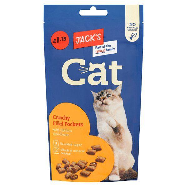 Jack's Cat Crunchy Filled Pockets with Chicken & Cheese 60g