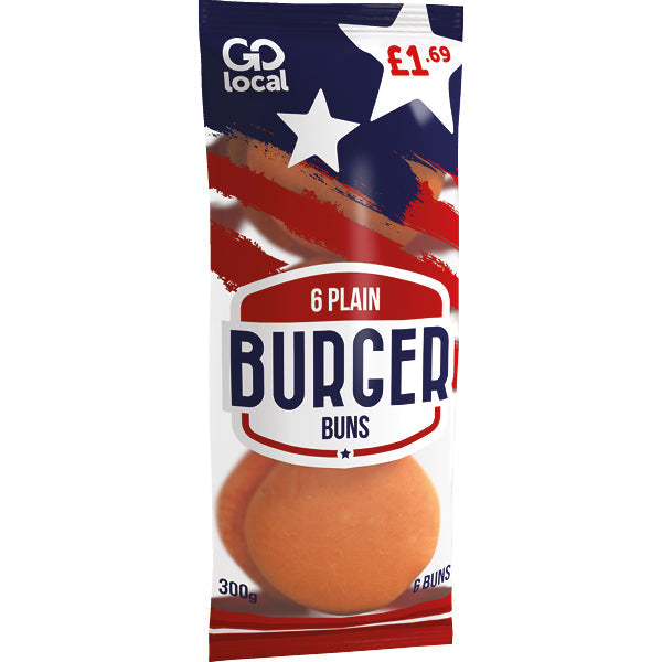 Go Local 6 Plain Burger Buns