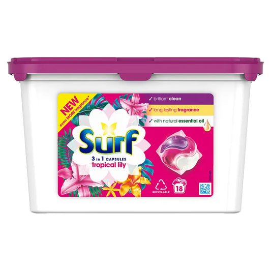 Surf 3 in 1 Tropical Lilly Capsules 15 Washes