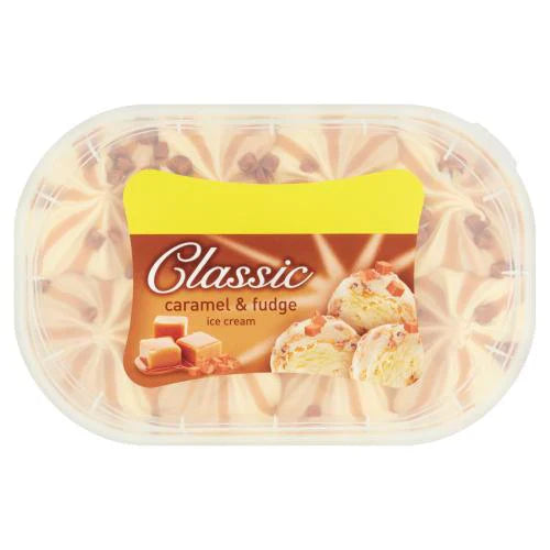 Classic Caramel & Fudge Ice Cream Tub 900ml