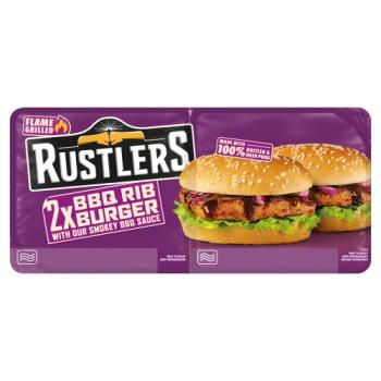 Rustler's 2 BBQ Ribs Burgers 244g