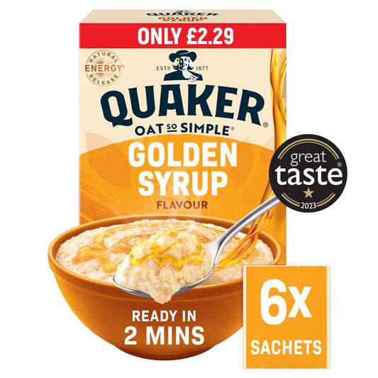 Quaker Oats Golden Syrup 6 Sachets 216g