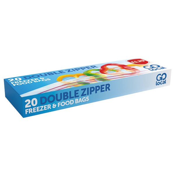 Go Local 20 Double Zipper Freezer & Food Bags (HOUSEHOLD)