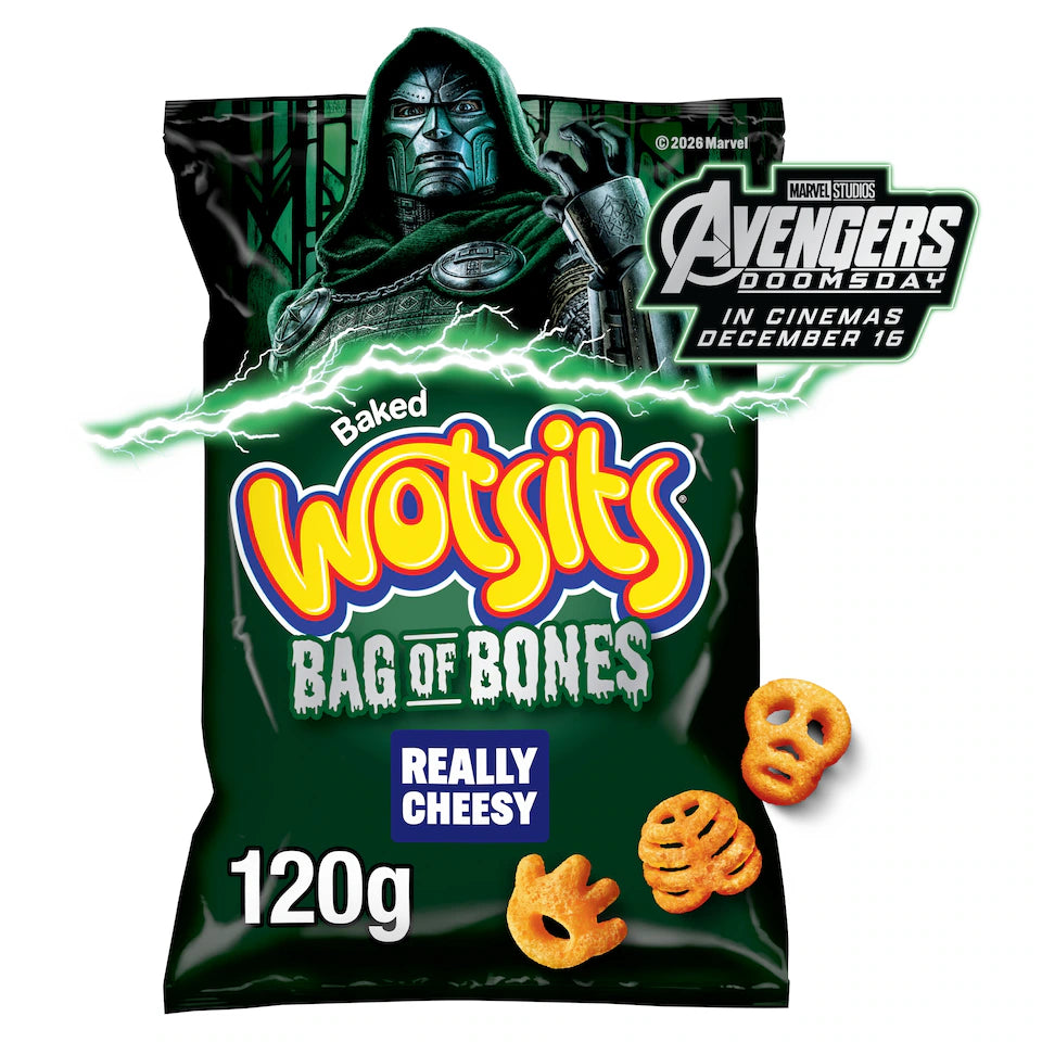 Wotsits Baked Bag of Bones Really Cheesy Sharing Snacks Crisps 120g