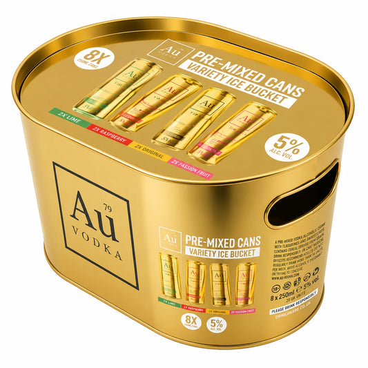 AU Vodka Cans Variety Ice Bucket 8x330ml
