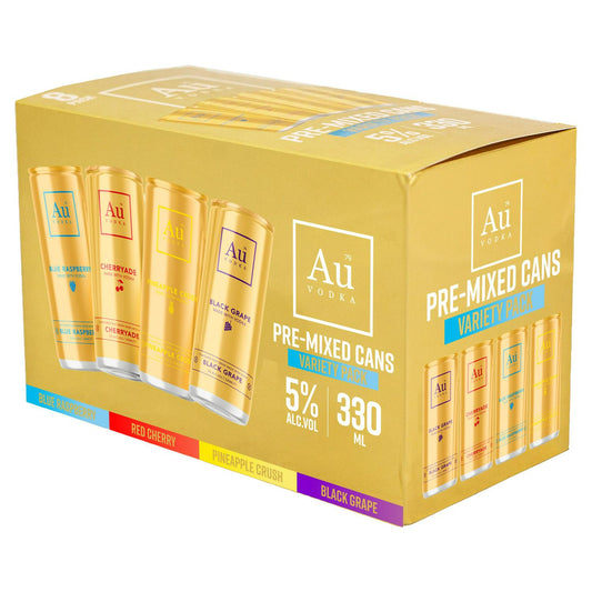 Au Vodka Pre-Mixed Cans Variety Pack 8x330ml