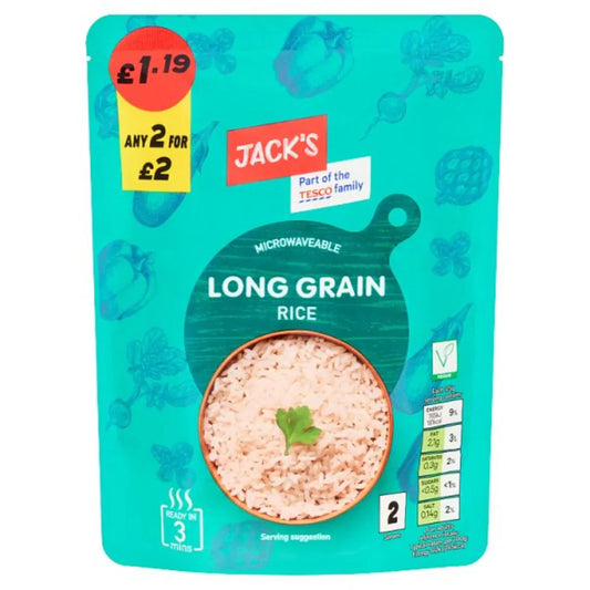 Jack's Microwaveable Long Grain Rice 250g